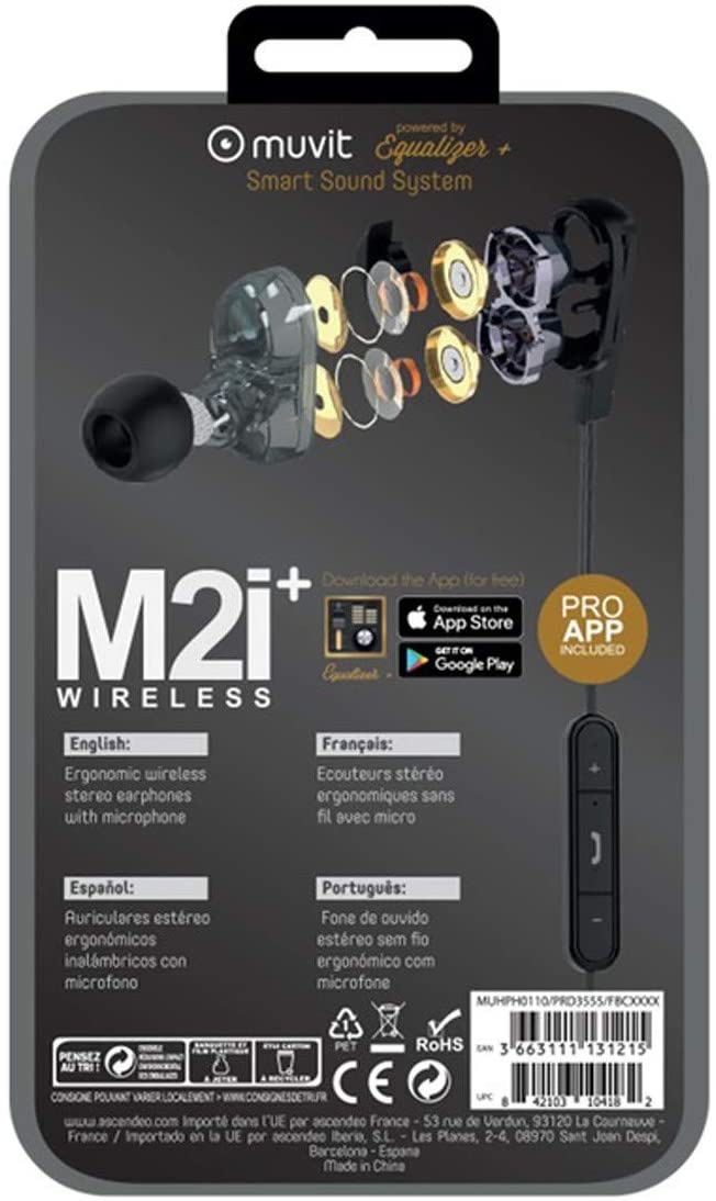 Auriculares Muvit M2i+ bluetooth inalámbrico con sistema dual driver (NUEVO)