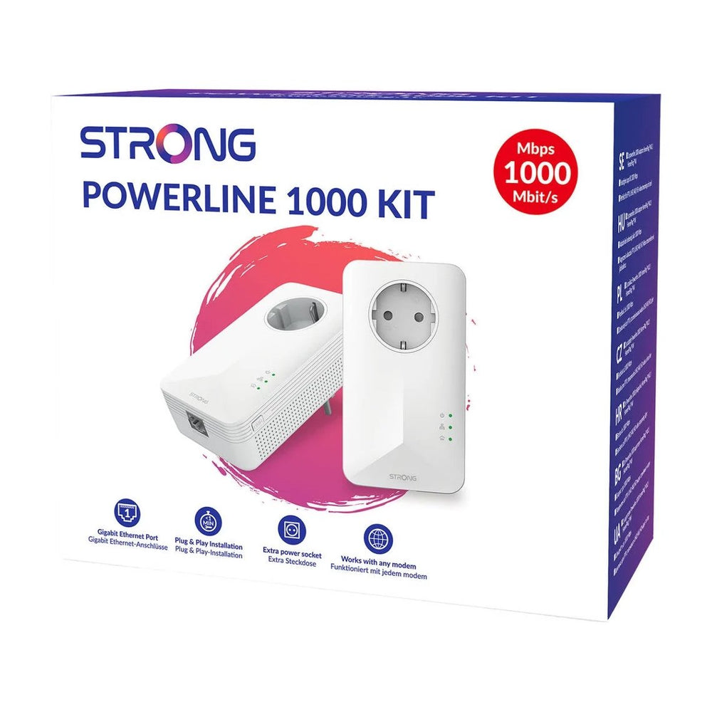 Adaptador Strong Powerline 1000 Duo Wi-Fi EU V2