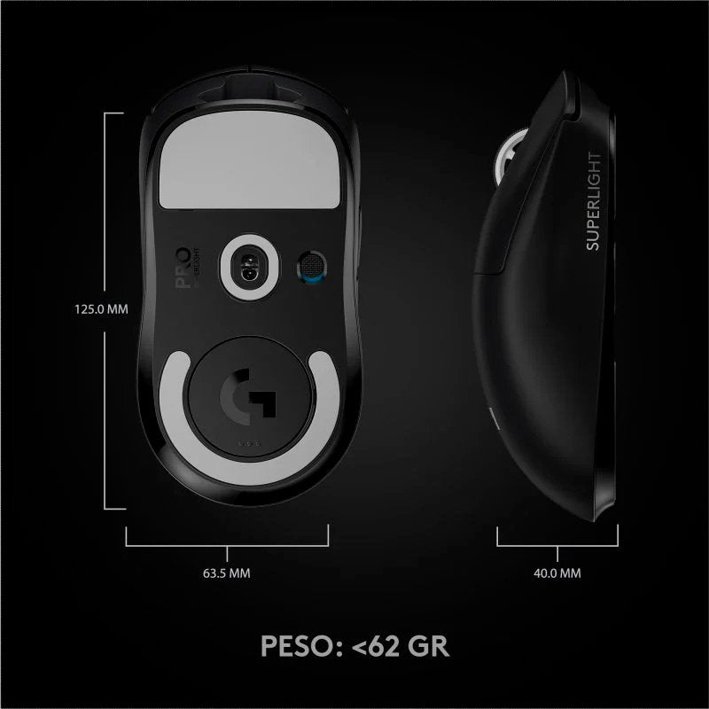 Ratón Gaming Logitech Pro X Superlight 25600DPI Negro Usado
