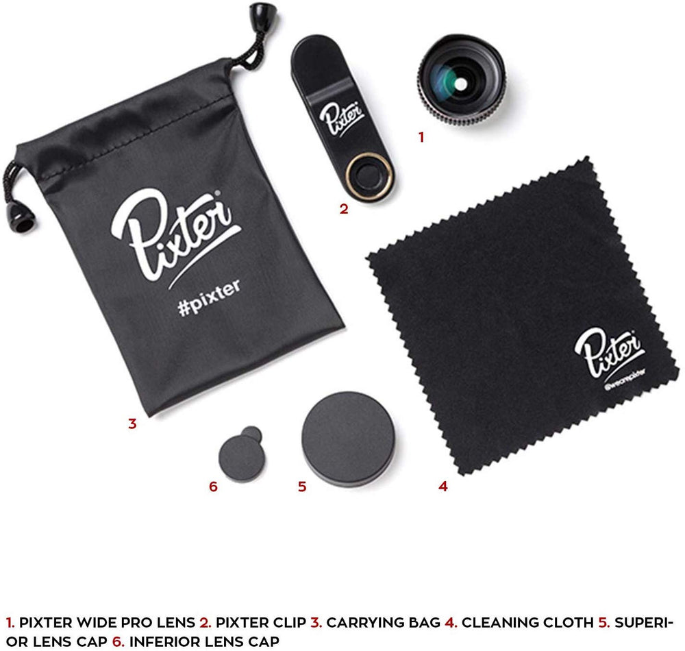 Objetivo Gran Angular Pro Pixter Grandangle compatible con todos los smartphones