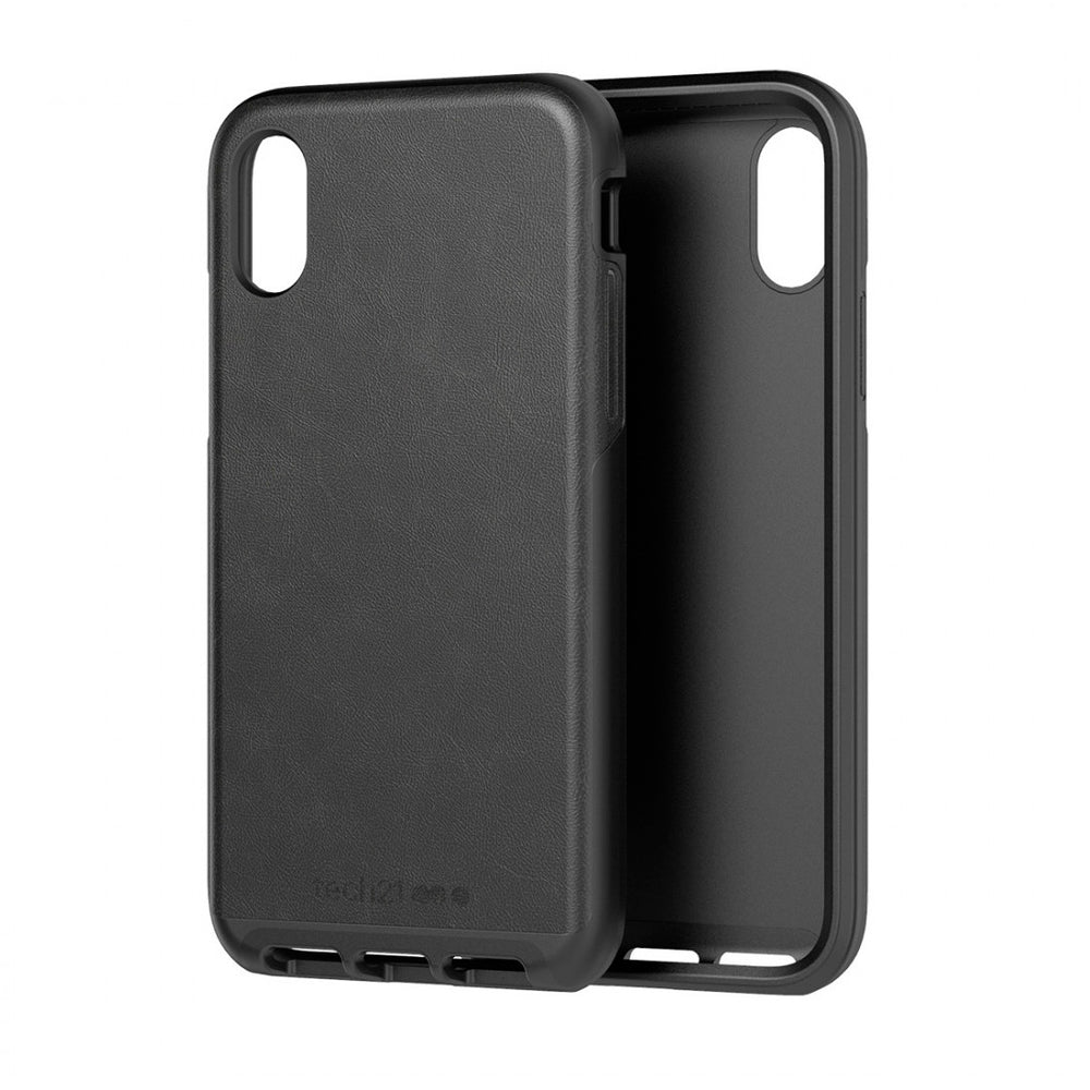 Funda Tech21 Evo Luxe para Apple iPhone X/Xs cuero negro.