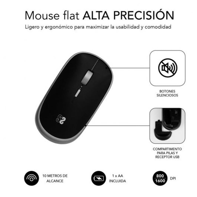 Mini Ratón Subblim wireless gris espacial