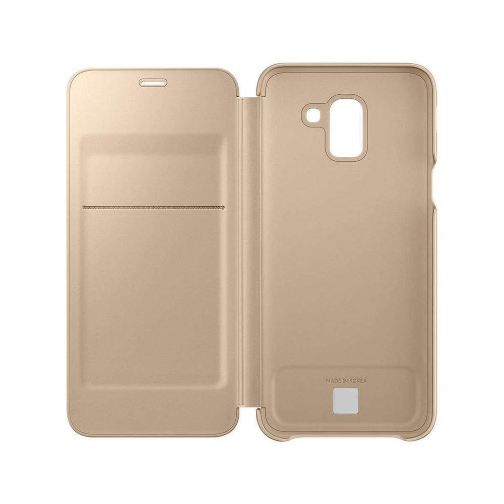 Funda original Samsung Flip Wallet para Samsung Galaxy J6 dorado