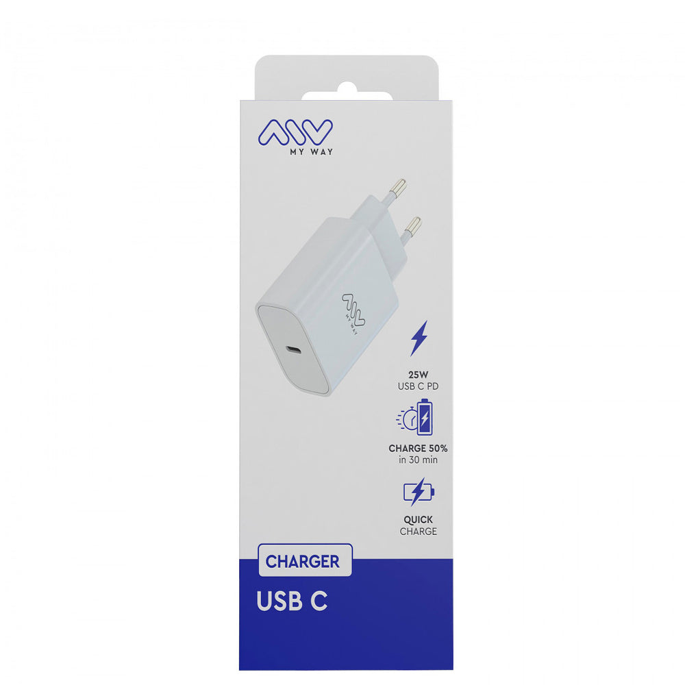 Cargador de Pared Myway Tipo C PD 25W blanco
