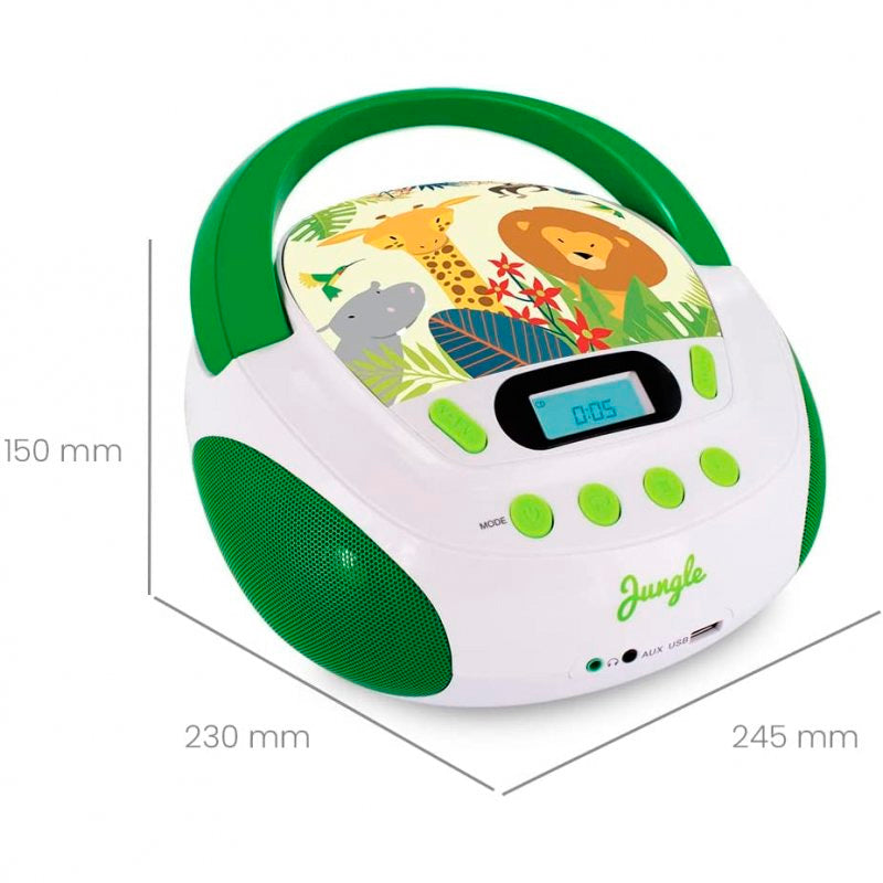 Radio CD/MP3 Metronic 477144 Infantil Jungle Verde