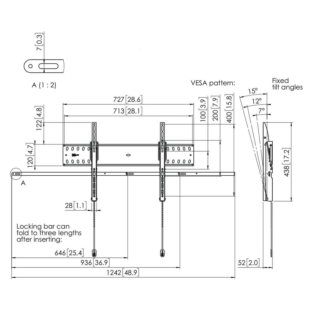 Soporte de pared VOGELS PFW 4710 para pantallas de 55» a 65» máx. 75Kg Usado