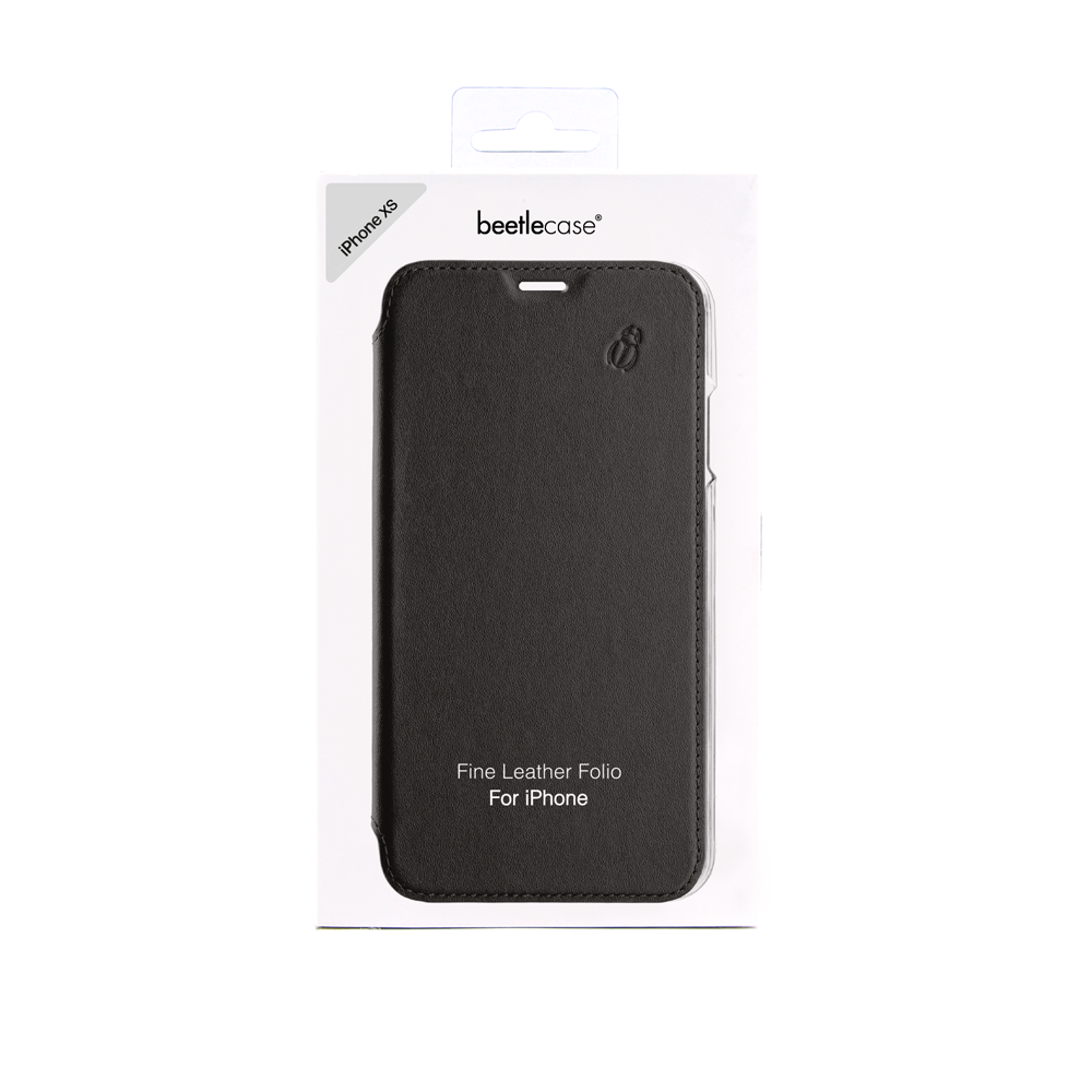 Funda BeetleCase de cristal negro para Apple iPhone X/Xs.