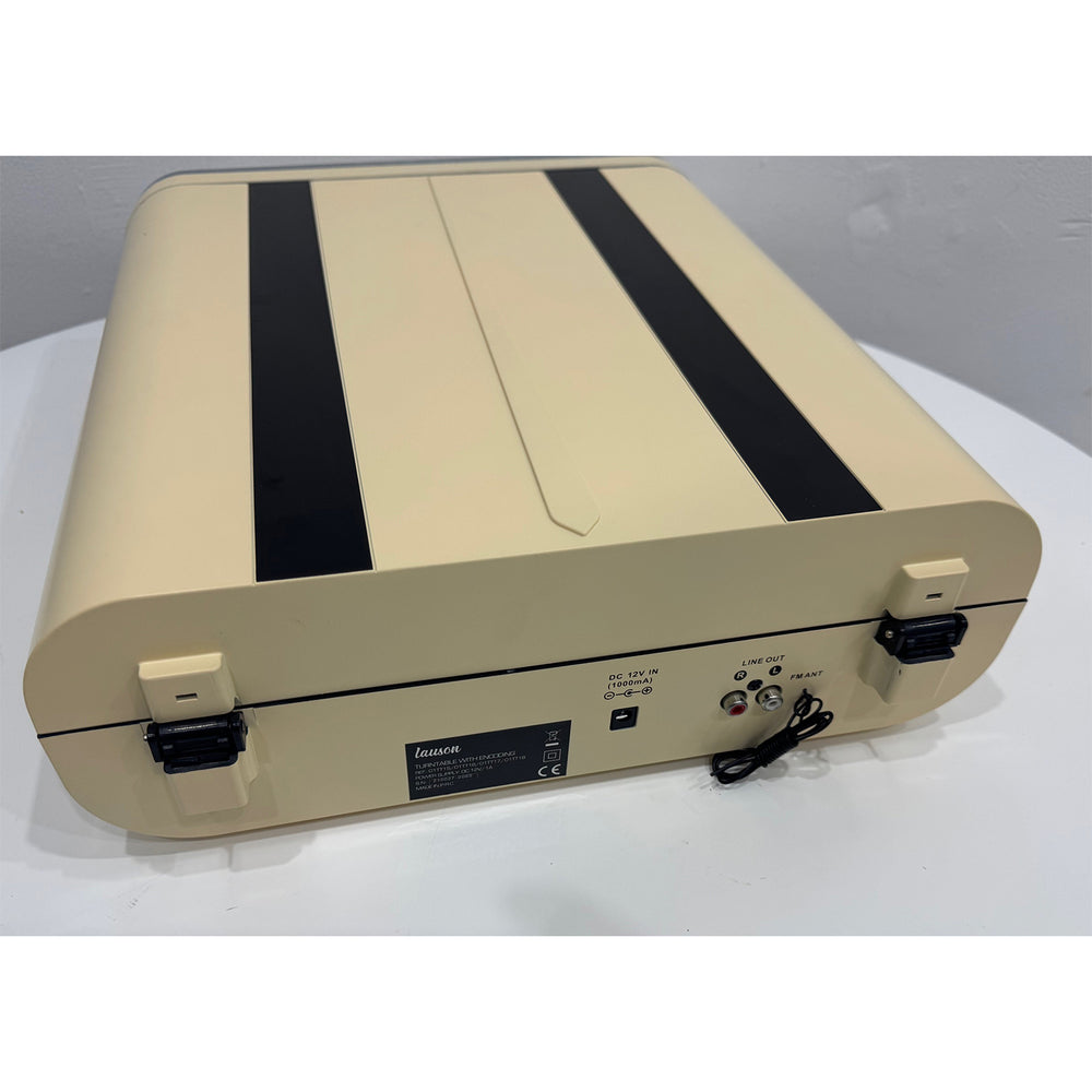 Tocadiscos Lauson 01TT15 vintage BT USB grabación crema Usado *Rota bisagra*