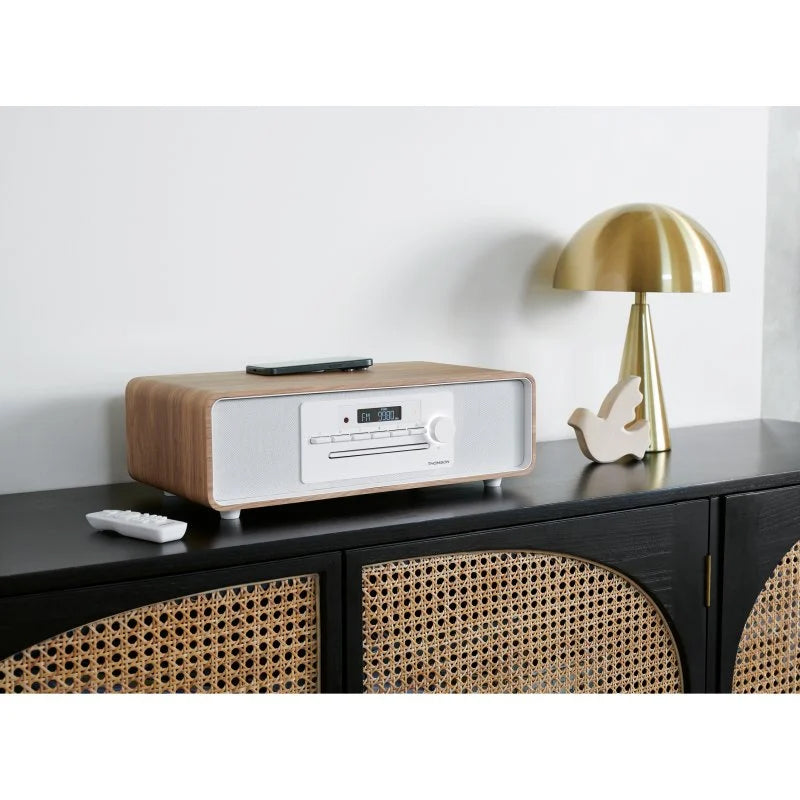 Thomson MIC301IBT Radio CD Bluetooth 60 W MP3/USB con Carga Inalámbrica Blanca