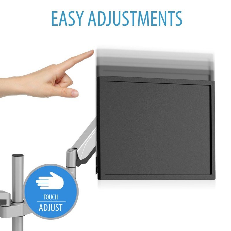 Soporte para 2 monitores V7 DM1DTA-1E con ajuste manual doble hasta 32» y 8Kg