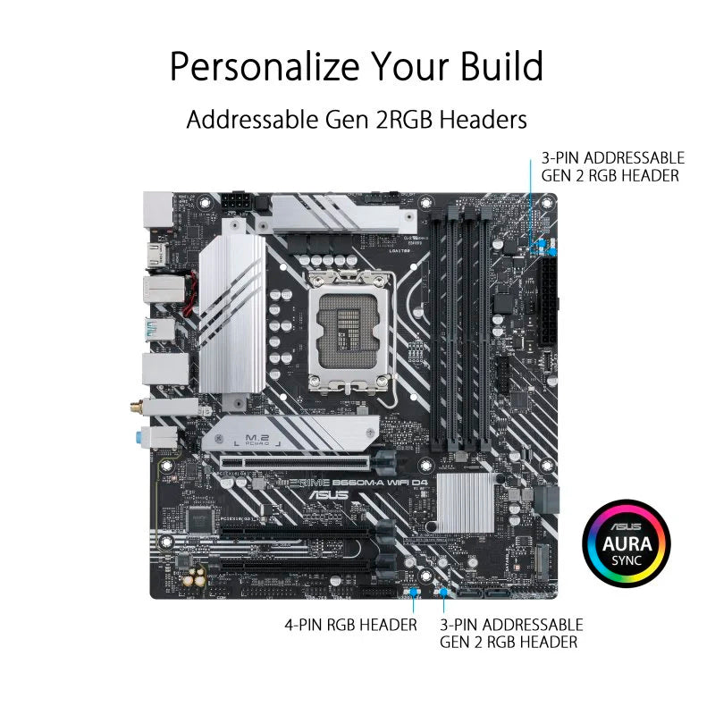 Placa Base Asus PRIME B660M-A WIFI D4 *Fallan 2 primeros bancos memoria, 3-4 OK*