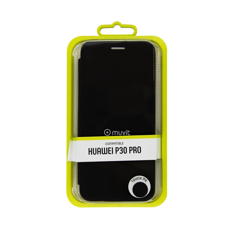 Funda Muvit Folio para Huawei P30 Pro función soporte + tarjetero negra