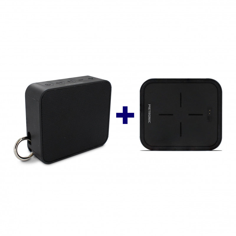 Altavoz Bluetooth portátil Xtra Charge de 6 W con soporte de carga inalámbrica
