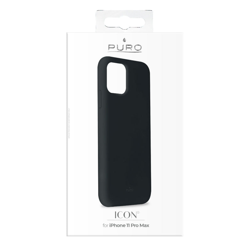 Funda Puro silicona con microfibra para Apple iPhone 11 Pro Max icon negra