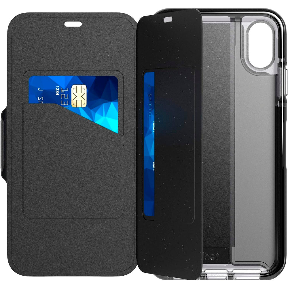 Funda Protectora Tech21 Evo Wallet con tarjetero para Apple iPhone XS MAX negro
