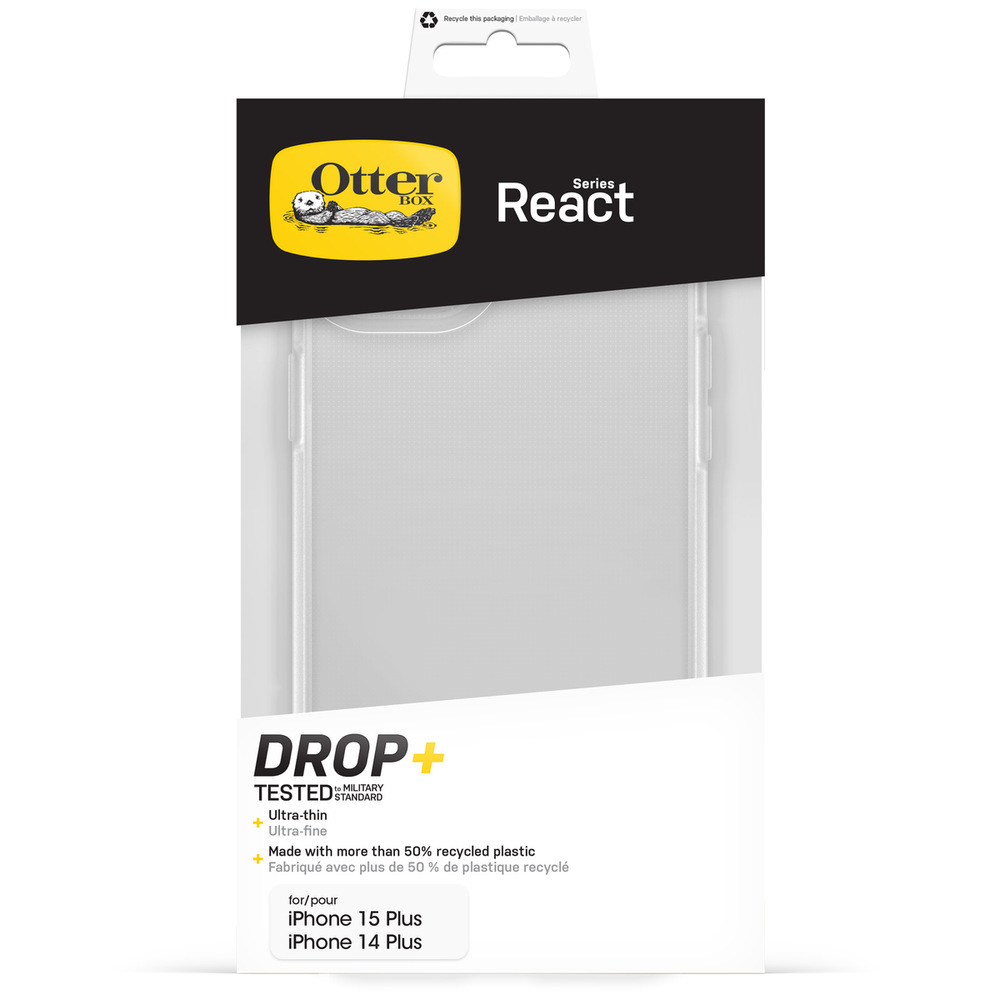 Funda OtterBox React Series para Apple iPhone 15 Plus/14 Plus Transparente Usado