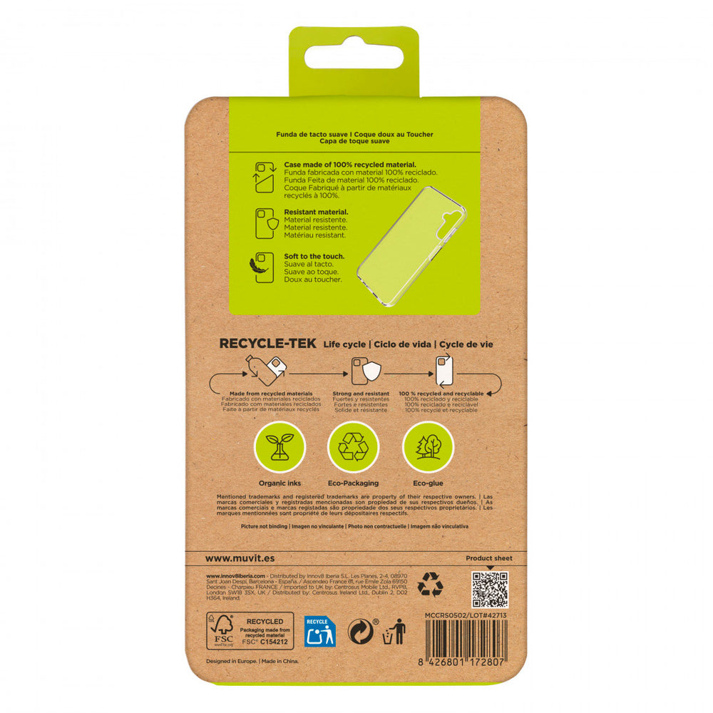 Funda Muvit for Change recycle-tek para Samsung Galaxy A25 5G transparente