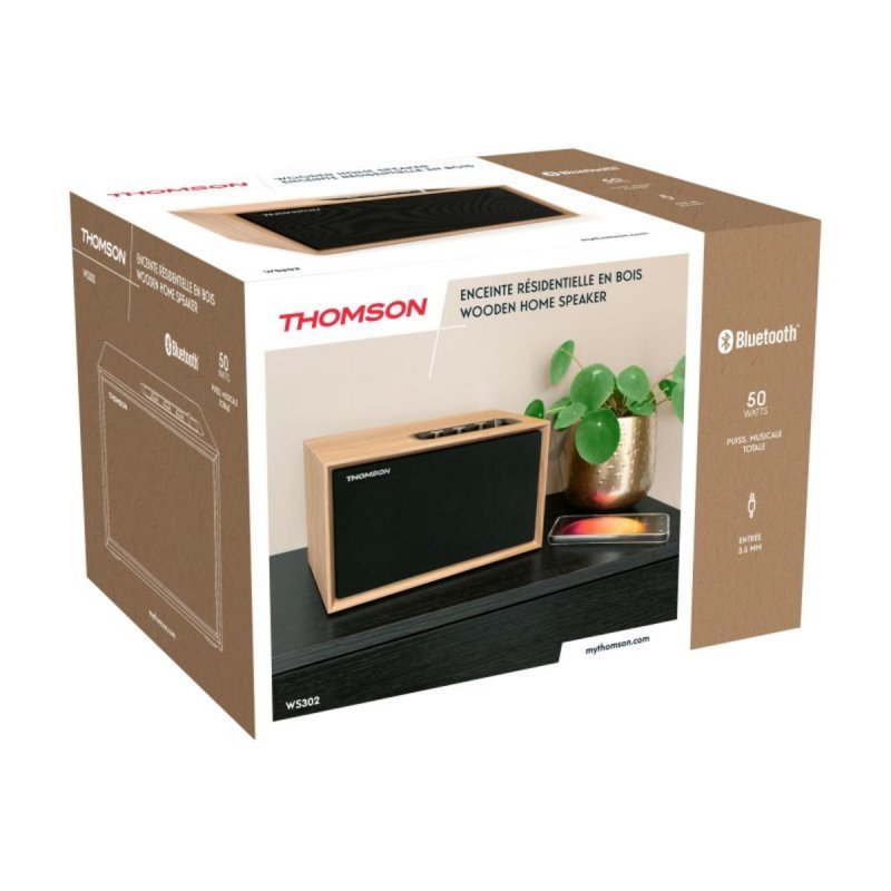 Altavoces Thomson Activos Bluetooth 5.3 50W madera con control de agudos/graves