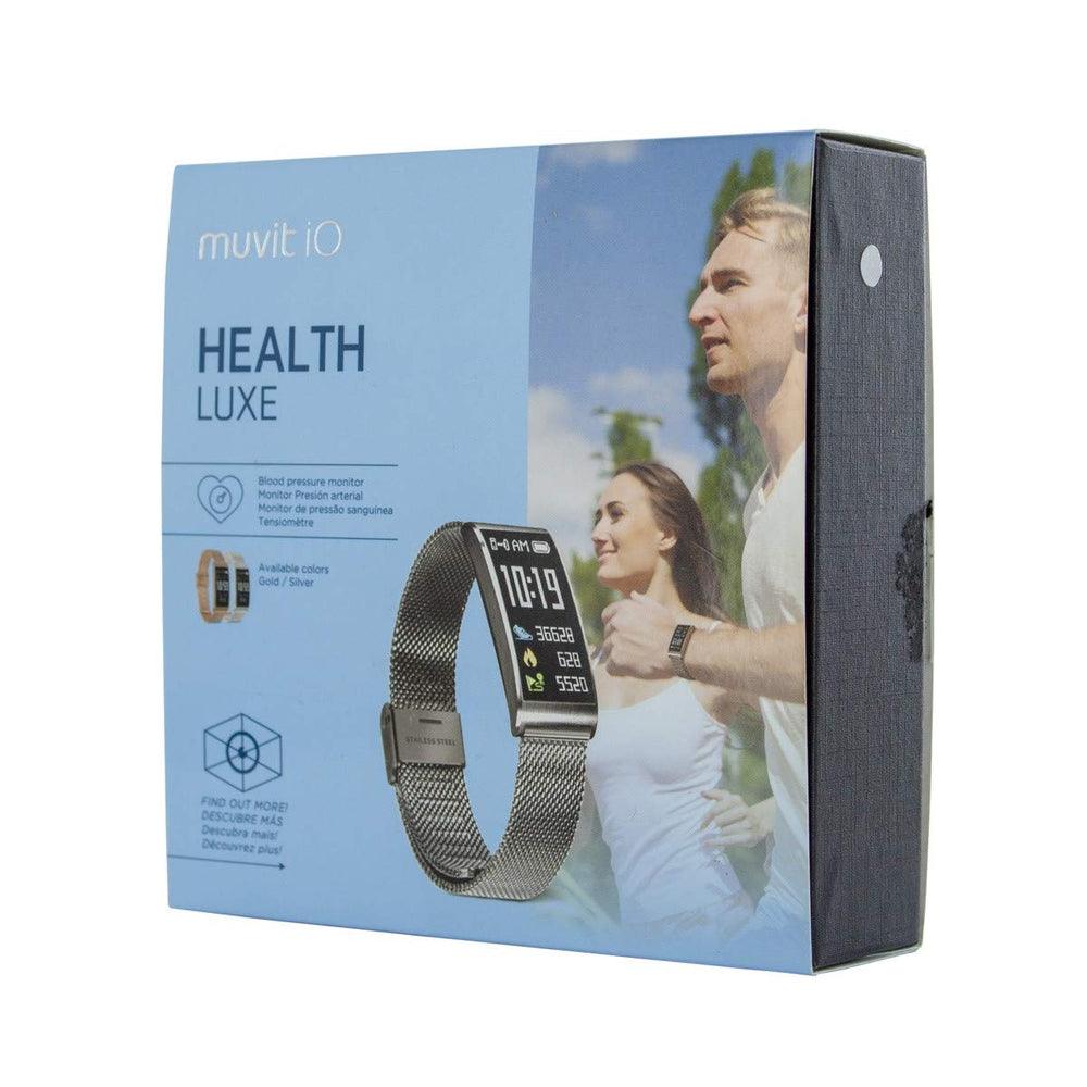 Pulsera de Actividad y Sueño Muvit iO Luxe Aqua Pantalla color correa plateada