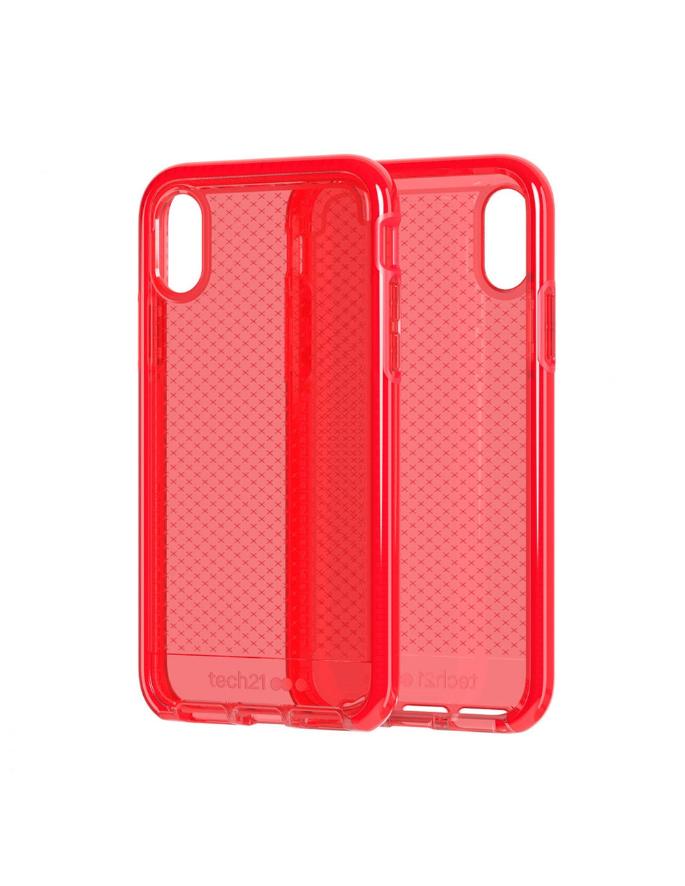 Funda Silicona Tech21 Evo Check roja transparente Apple iPhone X/Xs (sin abrir)