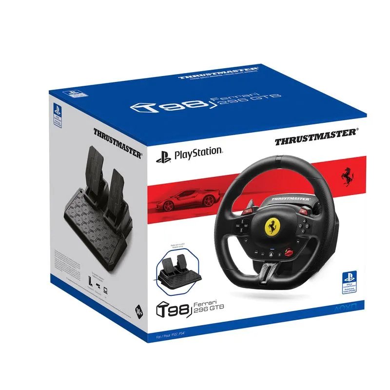 Volante + Pedales de carreras Thrustmaster T98-P FERRARI 296 GTB PS5/PS4/PC