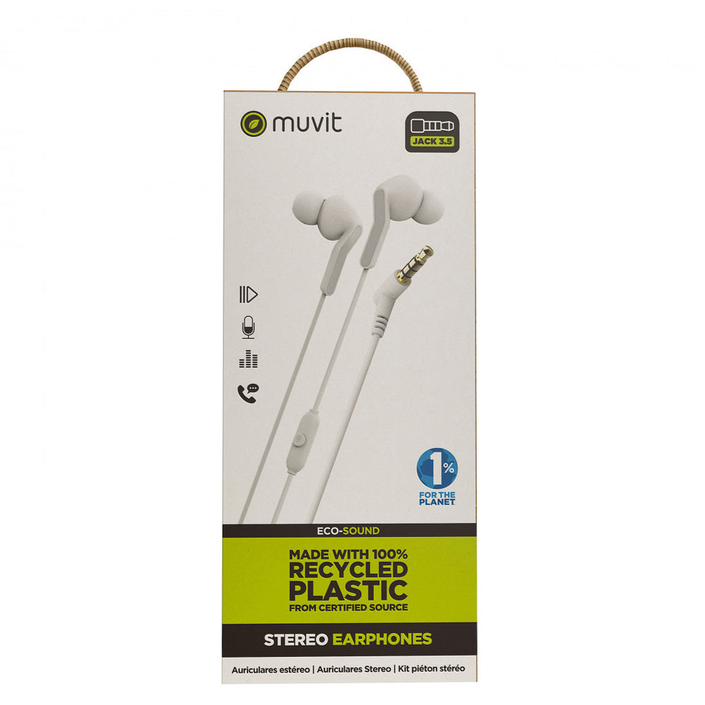 Auriculares estéreo Muvit for Change E57 3.5mm Blanco