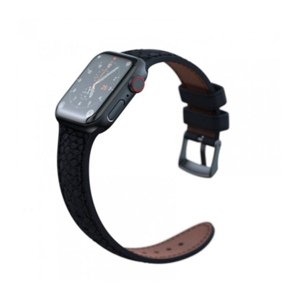 Correa Njord Vindur Gris Oscuro para Apple Watch 44/45 mm piel de salmón