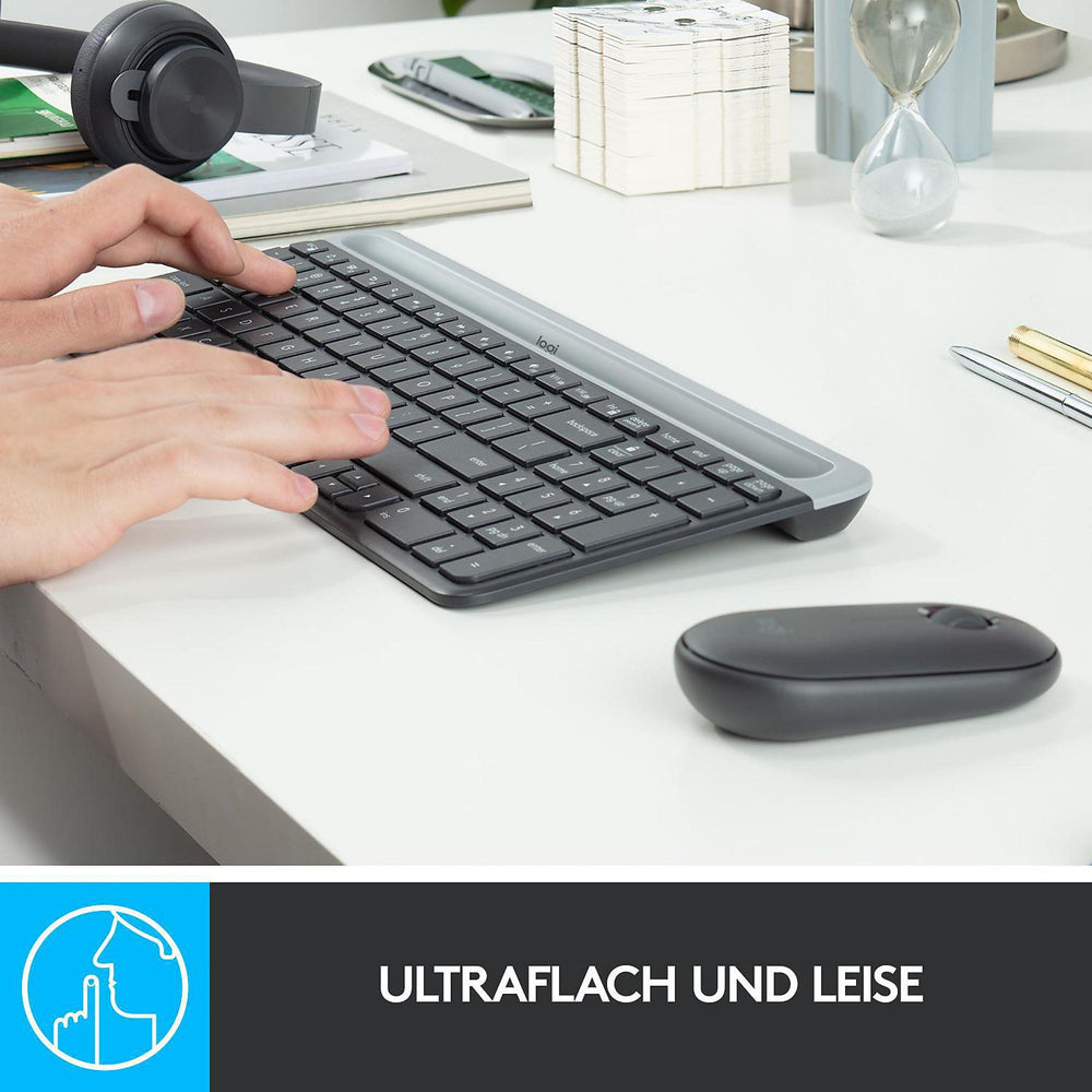 Logitech Wireless Slim Combo MK470 Teclado+Ratón color Grafito **En Alemán**