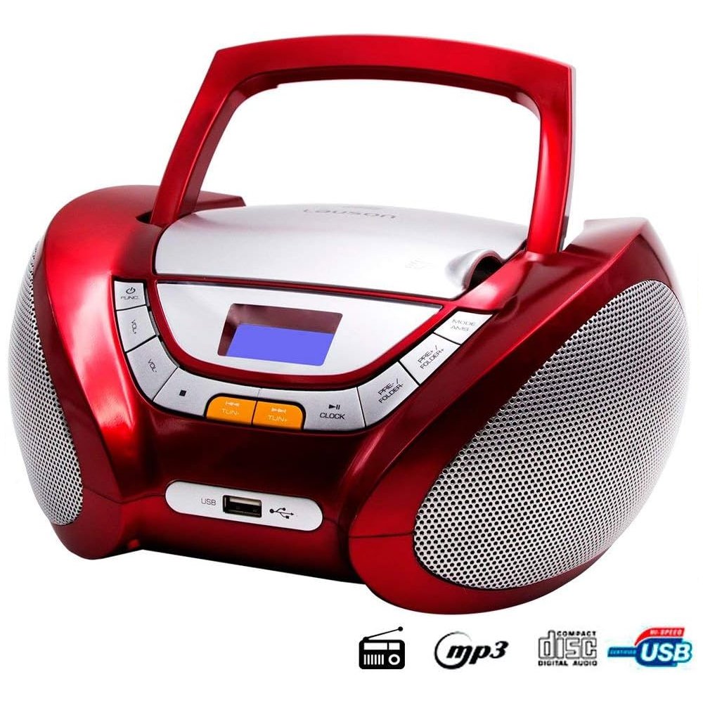 Reproductor CD Lauson CP442 Modern Combo CD/MP3 + Radio FM PLL Rojo