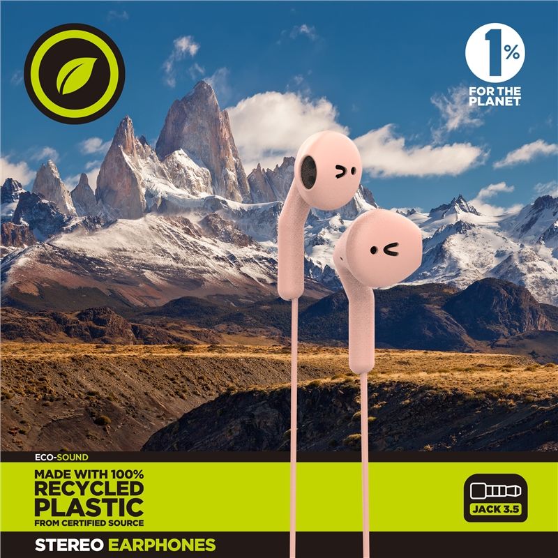 Auriculares estéreo Muvit for Change E56 3.5mm Rosa