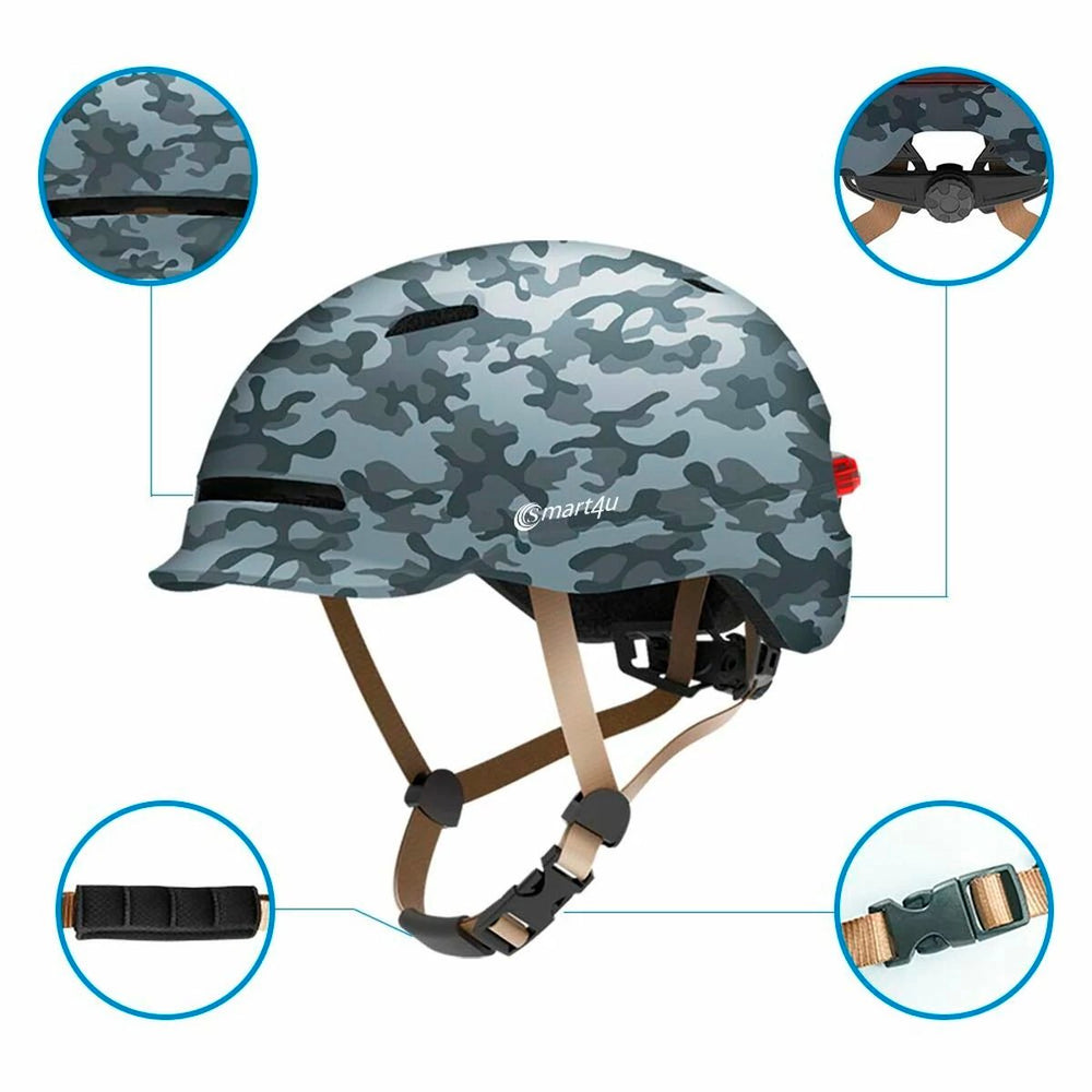 Casco para viajeros urbanos Smart4U SH50U color camuflaje – Talla L (NUEVO)