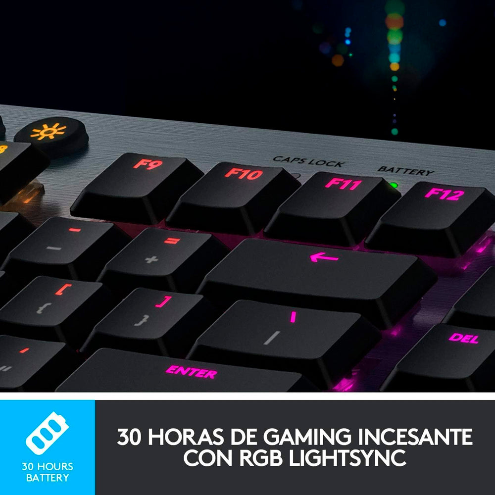 Teclado Mecánico Logitech G915 TKL LightSpeed RGB BT *Emb.dañado, en Portugués*