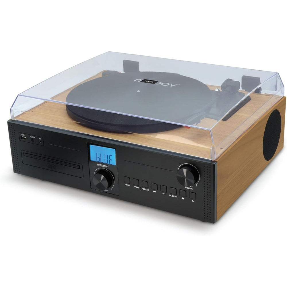 Microcadena Mooov 477365 HiFi Estéreo 50W con Tocadiscos CD Bluetooth FM USB *