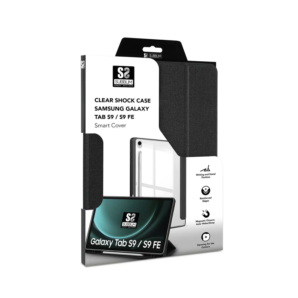Funda Subblim Clear Shock Case Negra para Samsung Galaxy Tab S9/S9 FE 10,9″