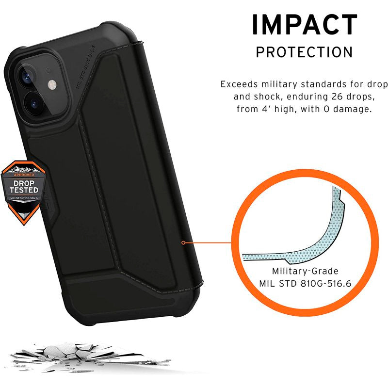 Funda Urban Armor Gear Metropolis-Folio SATN ARMR para Apple iPhone 12 Mini