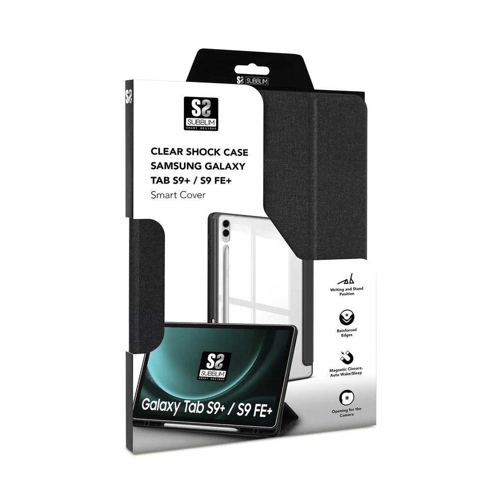 Funda Subblim Clear Shock Case Negra para Samsung Galaxy Tab S9+/S9 FE+ 12,4″