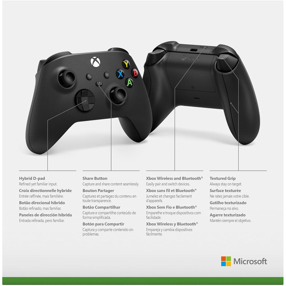 Microsoft Mando Inalámbrico para Xbox Series/One/PC/Android/iOS Carbon Black