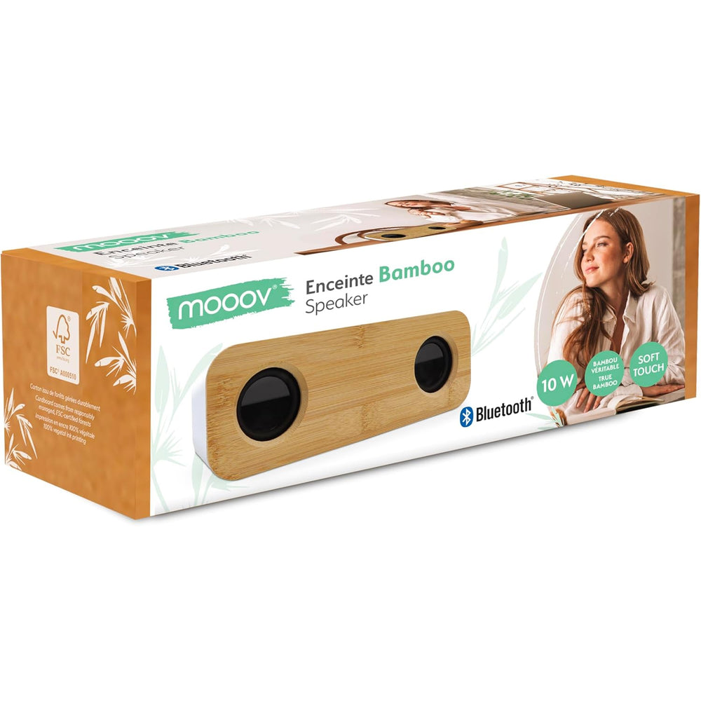 Altavoz Mooov 477351 Bluetooth Madera de bambú 10W portátil Usado