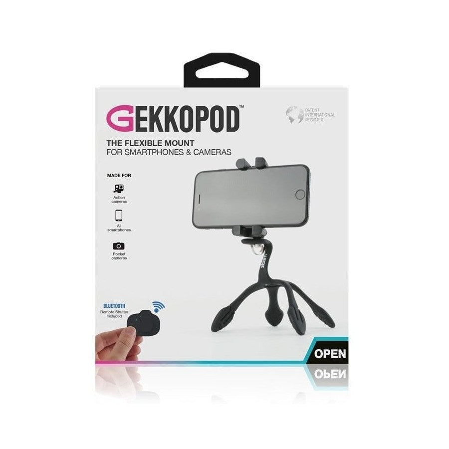 Tripode Universal Smartphone flexible ZBAM Gekkopod Bluetooth Azul Turquesa.