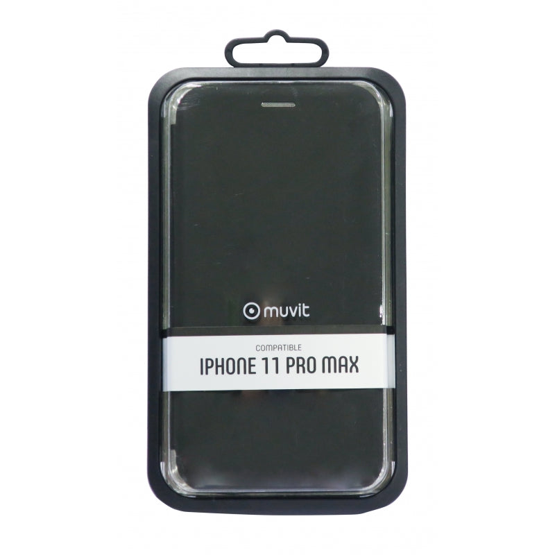 Funda Muvit Folio para Apple iPhone 11 Pro Max función soporte negra.