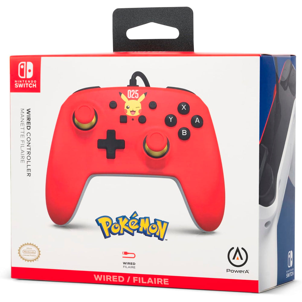 Mando PowerA con Cable Pikachu riendo para Nintendo Switch
