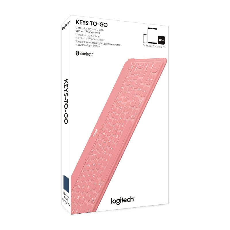 Logitech Keys-To-Go Teclado Bluetooth Rosa para iPhone/iPad/Apple TV