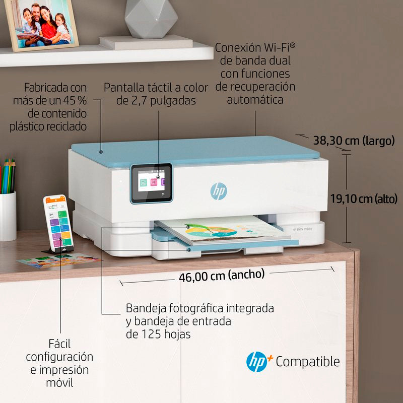 Impresora Multifunción HP ENVY Inspire 7221e Color Wifi Dúplex Usada *