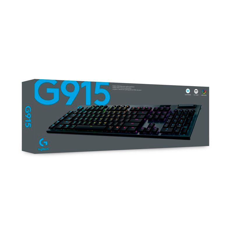 Teclado Mecánico Logitech G915 Gaming Inalámbrico RGB GL Táctil en español Usado