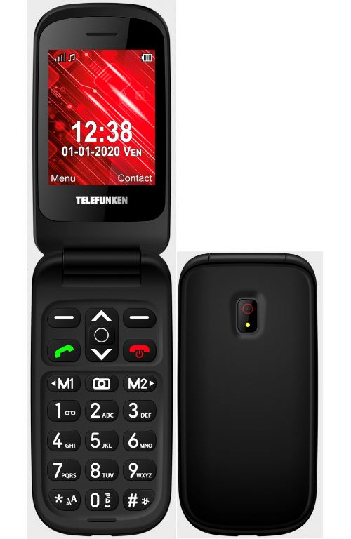 Telefunken S440 Negro — Teléfono móvil plegable fácil de usar
