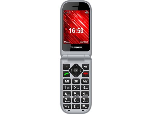 Telefunken S460 Rojo — Teléfono móvil plegable para mayores