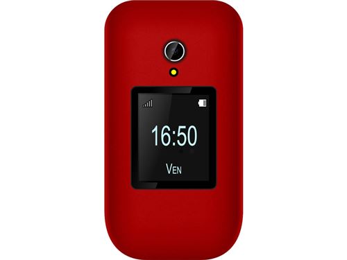 Telefunken S460 Rojo — Teléfono móvil plegable para mayores