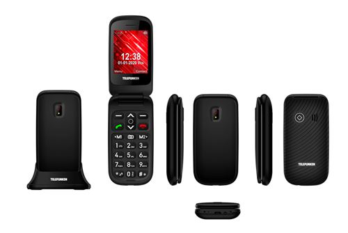 Telefunken S440 Negro — Teléfono móvil plegable fácil de usar