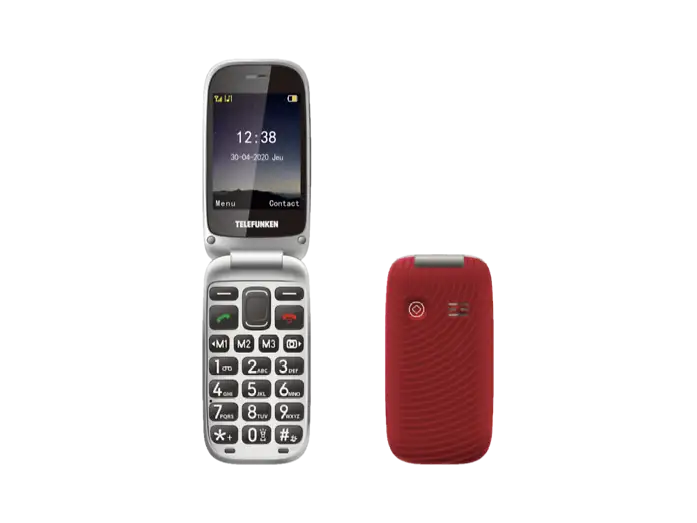 Telefunken S560 Rojo — Teléfono móvil plegable con GPS