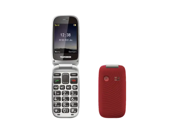 Telefunken S560 Rojo — Teléfono móvil plegable con GPS